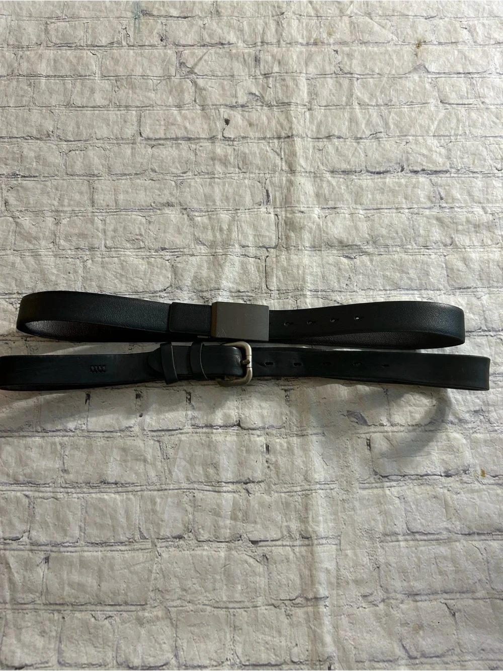 KENNETH COLE REVERSIBLE LEATHER AND BANANA REPUBLIC BLACK LEATHER BELTS SIZE 34